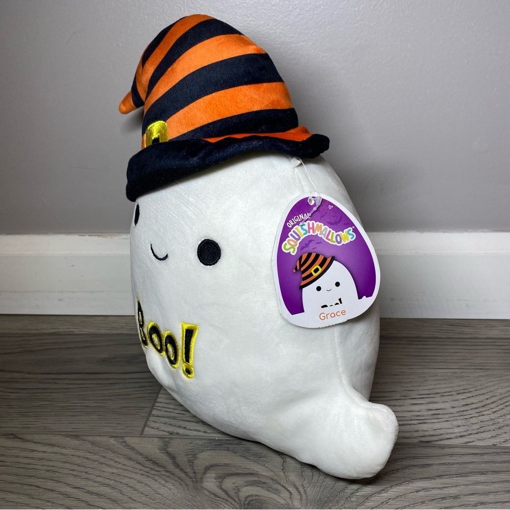Squishmallows Halloween 2 Set Grace Ghost & Paige Pumpkin Plush Toy KellyToy NWT - Picture 3 of 16